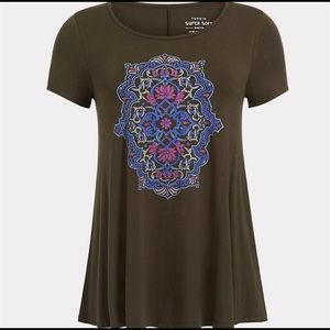 🚫SOLD🚫 SUPER SOFT OLIVE MANDALA SWING TEE
